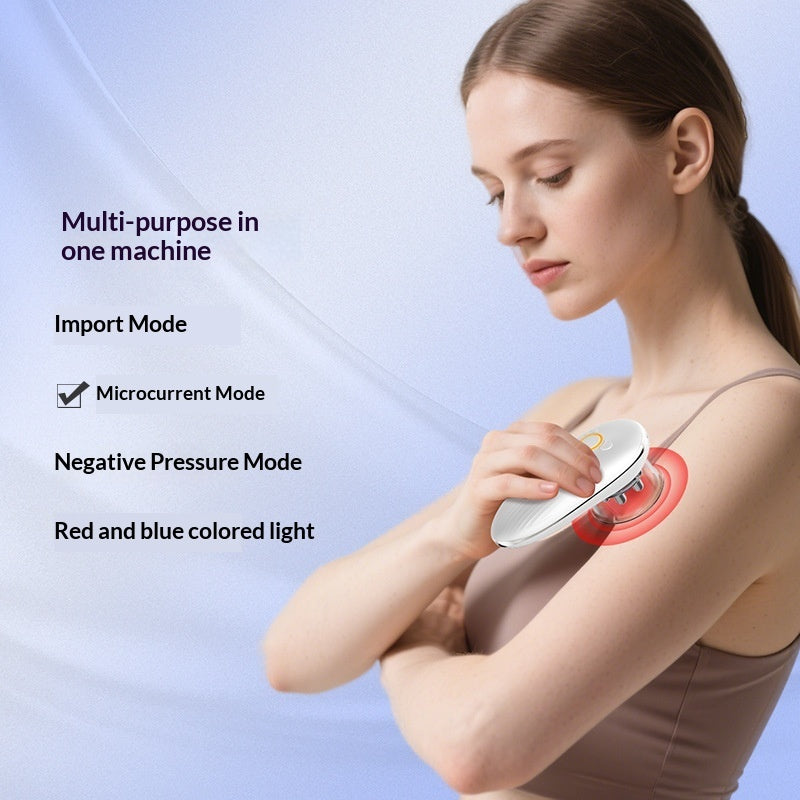 Masajeador facial de succión con luz y microcorrientes | Suction face massager with light and microcurrent